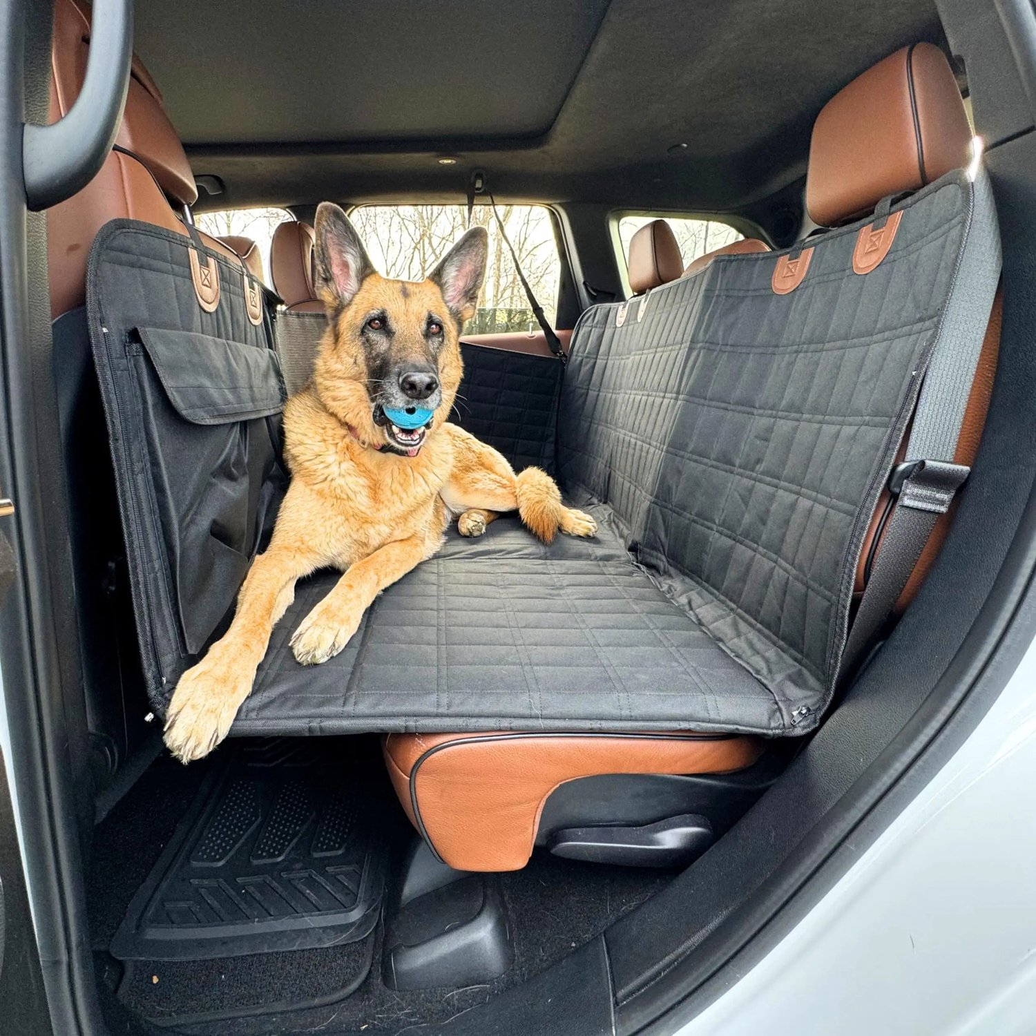 Honden zitkussen voor achterbank - Krasbestendig hangmatontwerp - Zwart
