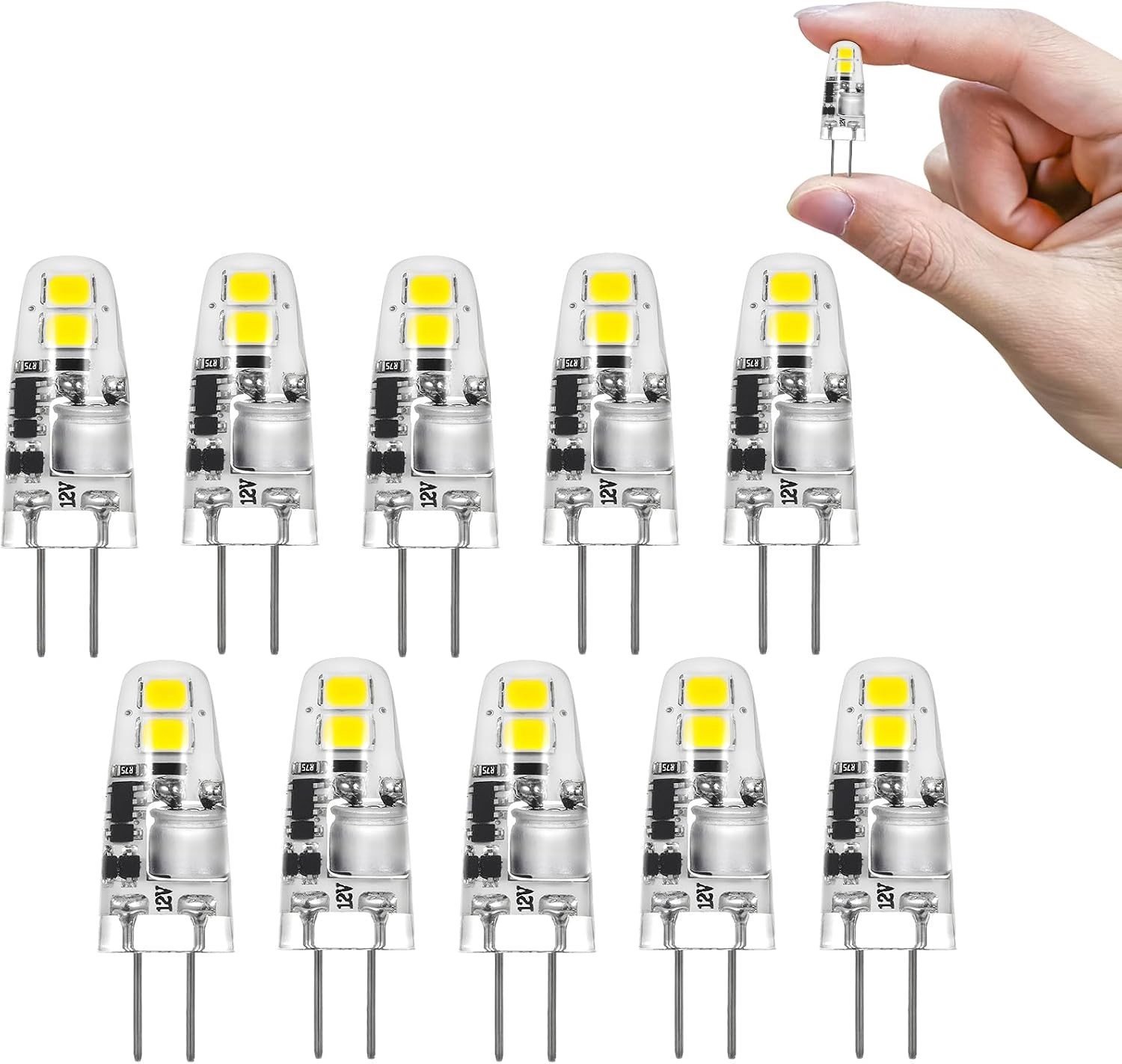 LED Lampen - 6000K - 10 Stuks - 1.2W LED Bollen ter Vervanging van Halogeen - Voor Afzuigkappen en Keuken