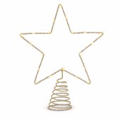 Piek kerstboom goud - Kerstboom piek ster - Kerstpiek met warm witte ledverlichting - STEGGER