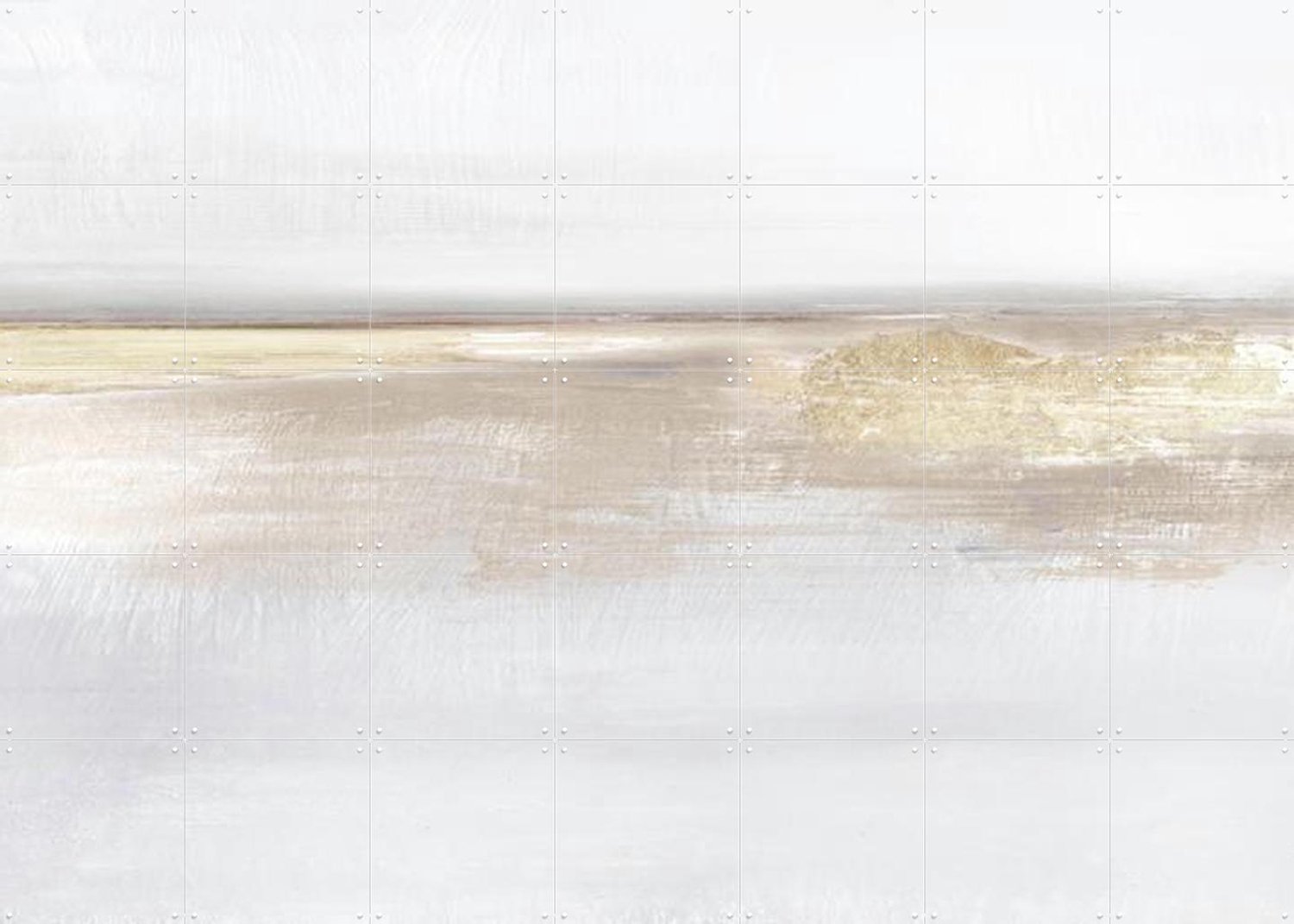 IXXI Gold Light, Dan Hobday & Various - 140 x 100 cm - Grote wanddecoratie en posters - Abstract, Modern, Kwaststreken, Olieverf, Eetkamer, Woonkamer Goud / Wit / Beige
