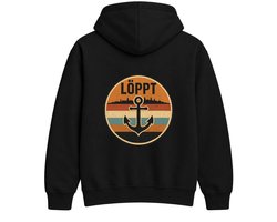 LöPPT Hoodie – Anker en Skyline – Maritieme Outfit – Unisex Hoodie voor Dames & Heren – Origineel Cadeau