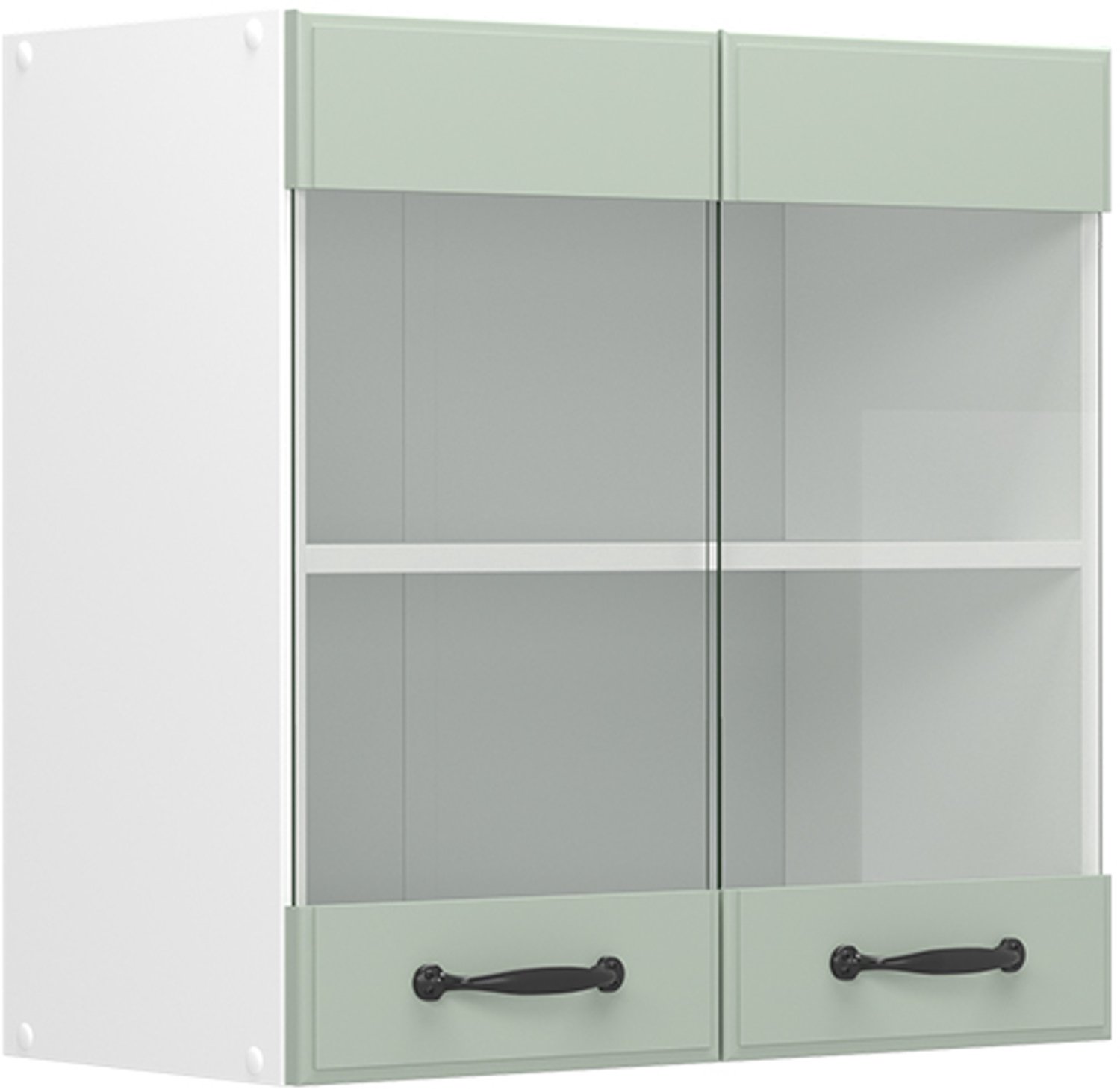 Vicco Glazen keukenkast R-Line, Mint landelijk/Wit, 60 cm