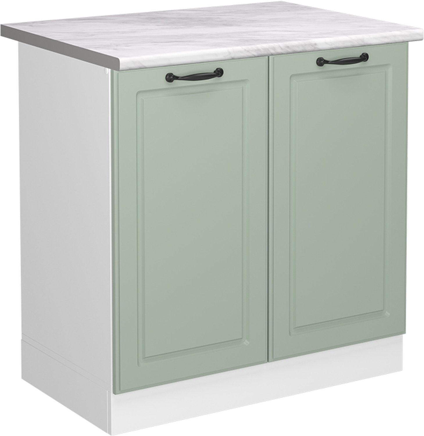 Vicco Wastafelkast R-Line, Mint landelijk/Wit, 80 cm marmer werkblad