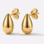 Lundholm Maddie Oorknopjes Dames Goudkleurig - Chunky Druppel Oorbellen - Premium Stainless Steel Jewellery Gold Plated - 1,35 cm - Waterproof & Hypoallergeen - Cadeau voor Haar - my Scandinavisch Design