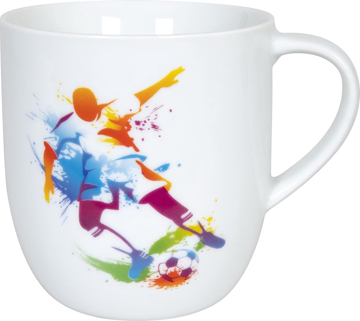 Beker voetbal - hoogwaardig porselein - vaatwasmachinebestendig - perfect voor voetbalfans - ShopVlot