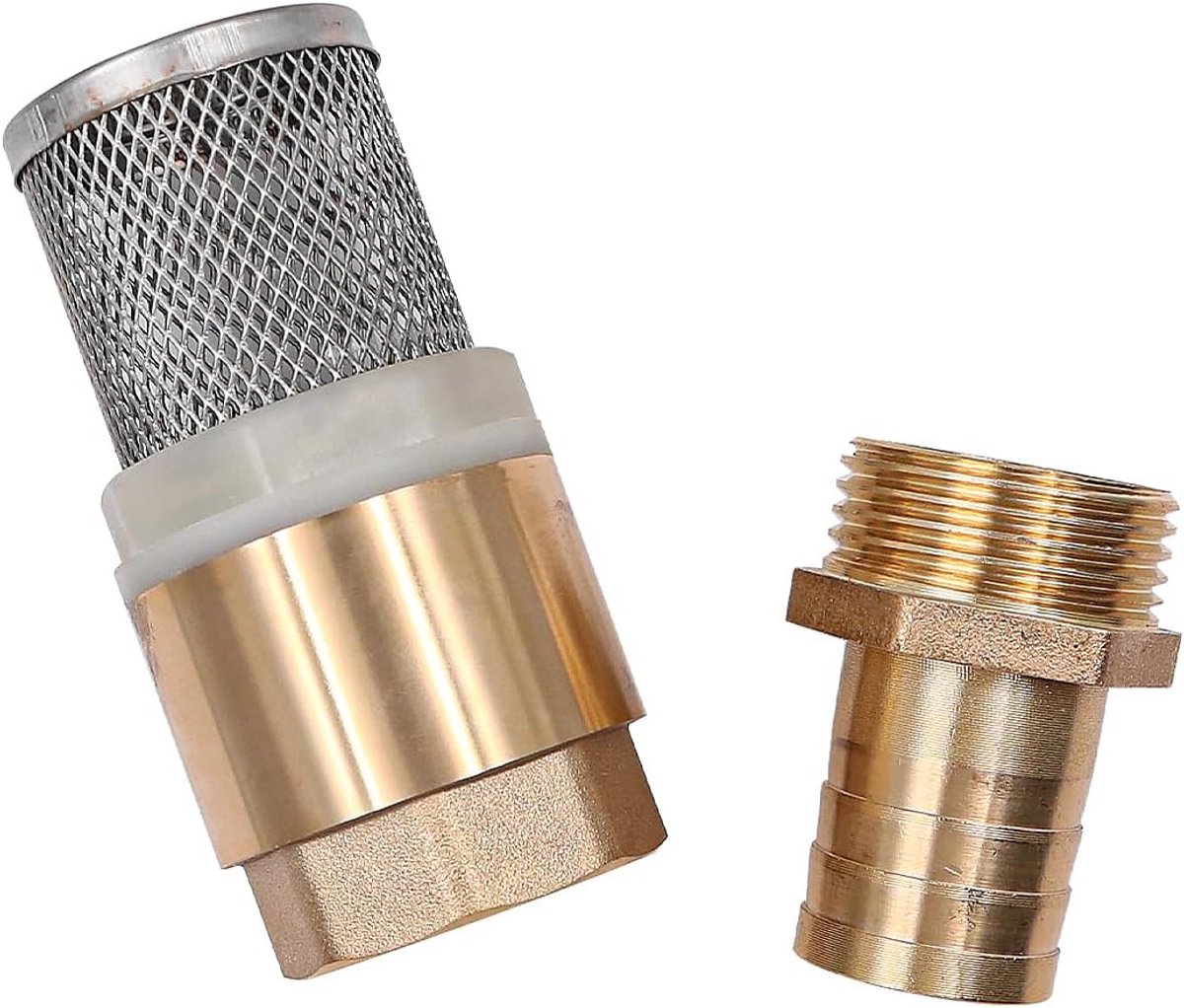 Suction filter set 1 inch - messing voetventiel - RVS zuigmand - ideaal voor waterpompen - ShopVlot