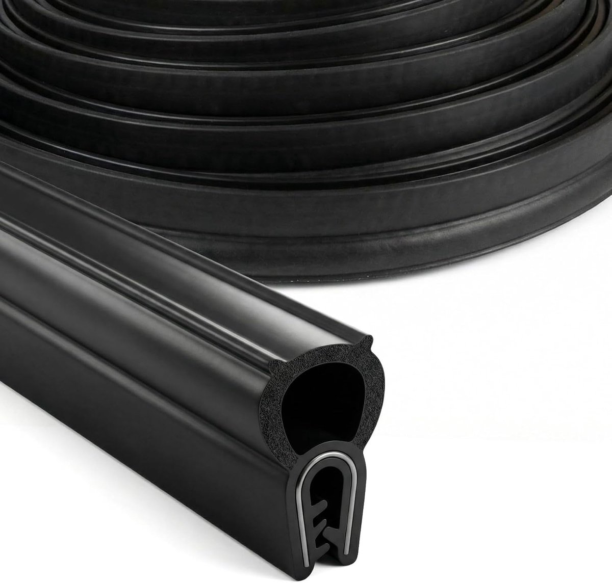 Universal Car Door Seal 10 m EPDM Rubber Seal Profile Black Without Glue Edge Protection with Top Seal for Cars - ShopVlot