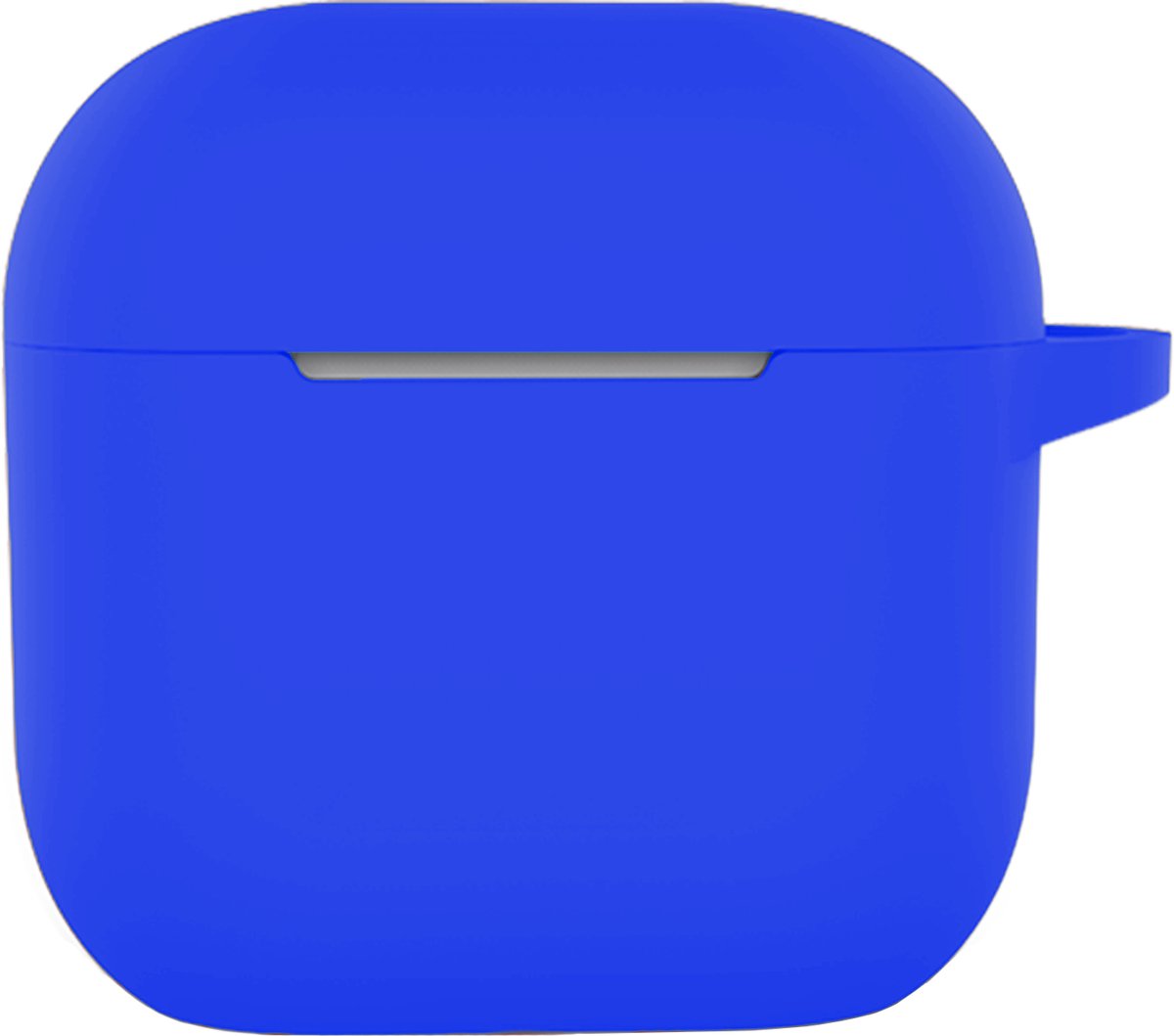 Hoesje - Geschikt voor Apple AirPods 5 - met Clip - Siliconen Hoes - Silicone Case Cover - Blauw