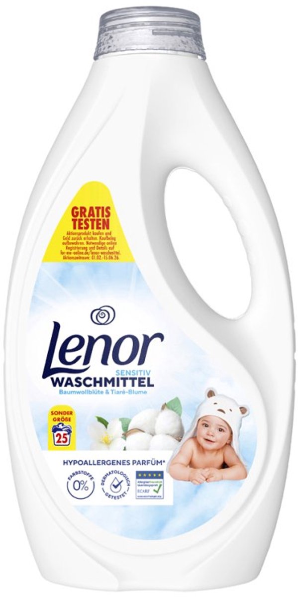 Lenor vloeibaar wasmiddel Sensitiv, 1,125 liter, 25 wasbeurten