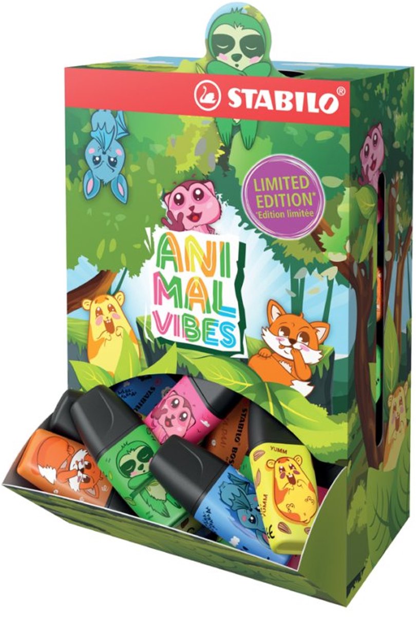 STABILO markeerstiften BOSS MINI Animal Vibes, verschillende kleuren, 50 stuks display