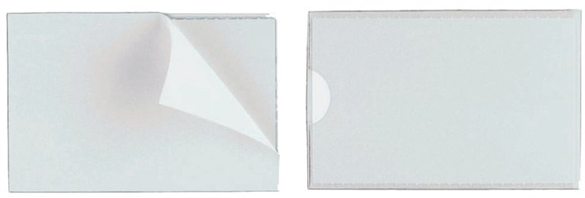 DURABLE zelfklevende hoezen POCKETFIX, 74×43 mm, transparant, 10 stuks