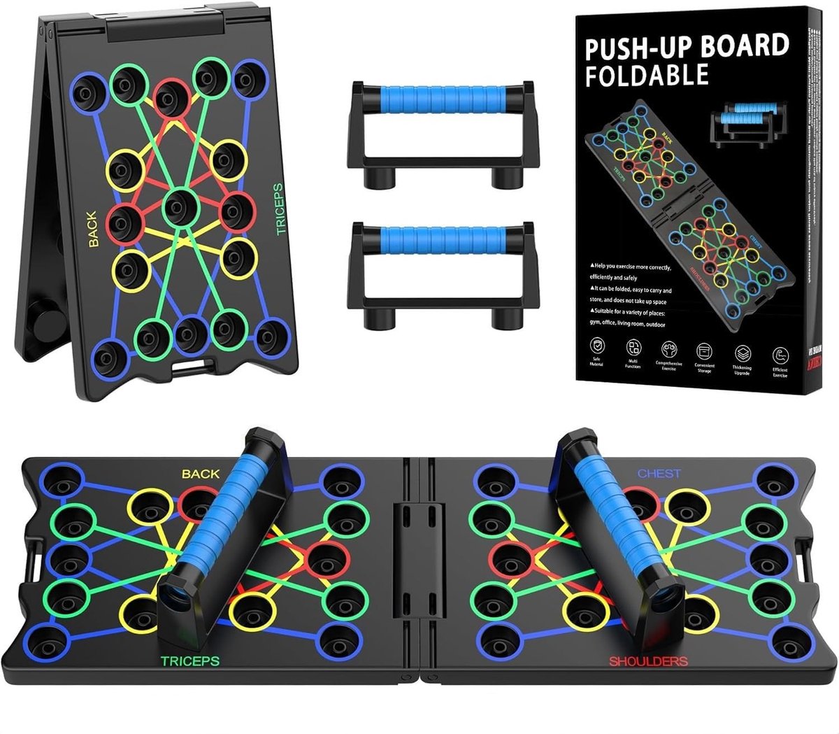 Vouwbaar 24-in-1 Push Up Board - Draagbare Thuis Trainer voor Krachttraining en Fitness