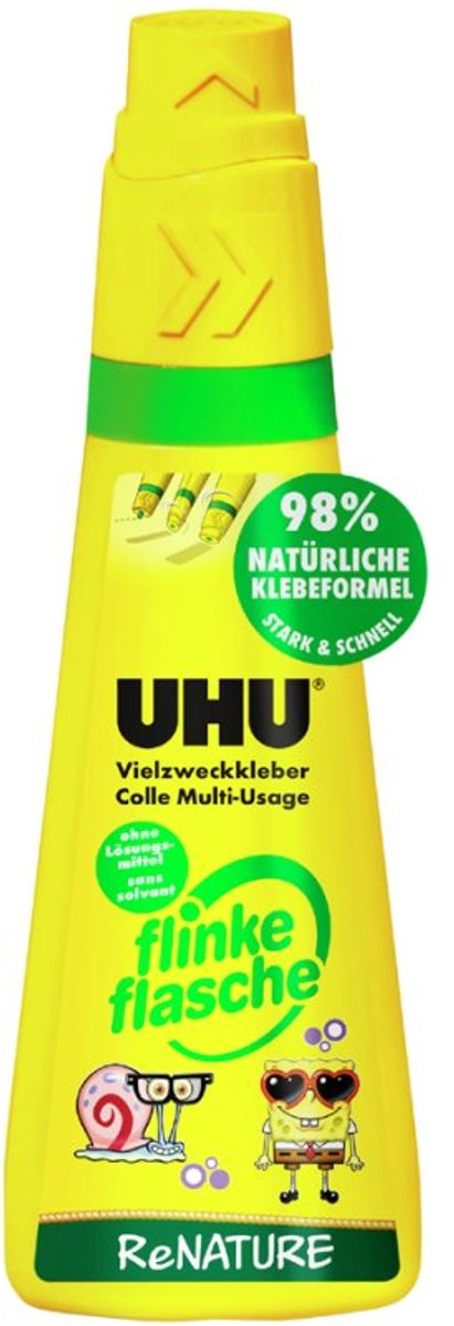 UHU alleslijm flinke fles ReNATURE, navulbaar, Spongebob motief, 40 g