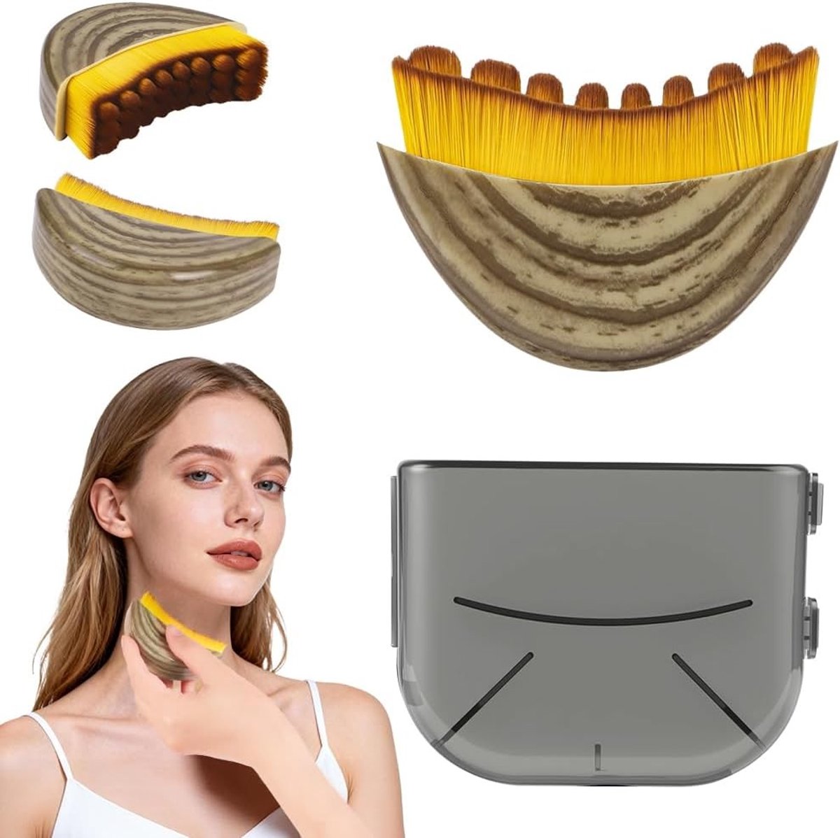 Lymfedrainage Gezichtsmassager voor Contouren, Ergonomische Borstel voor Droog Wrijven en Dagelijks Gebruik