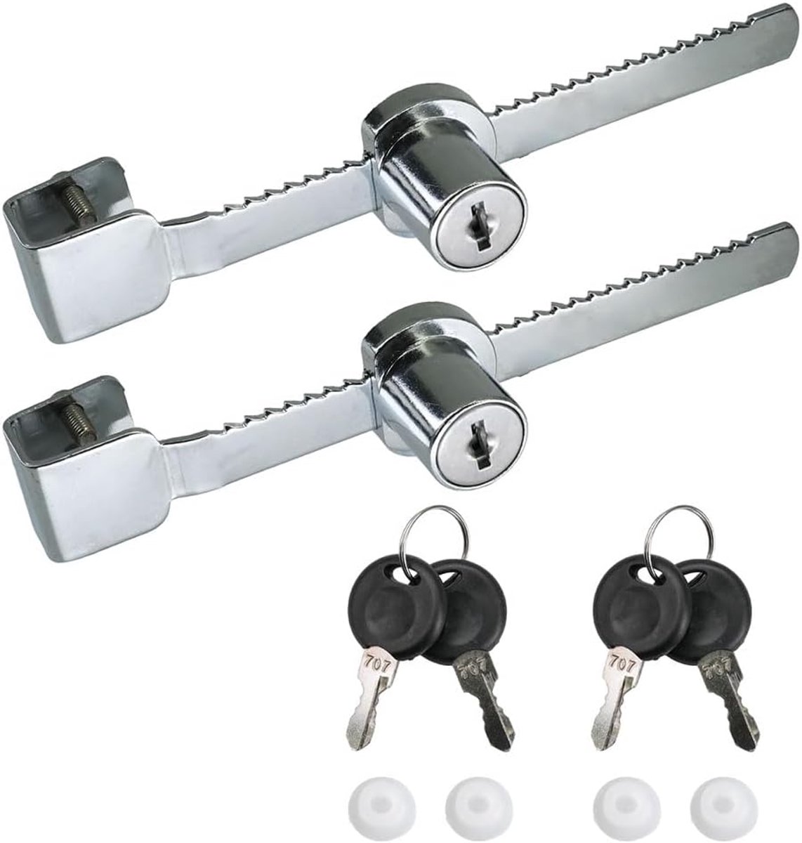 Selyse 2 x Gear Lock for Sliding Glass Doors, Display Lock, Terrarium Lock, Ratchet Lock with 4 Keys, Suitable for - ShopVlot