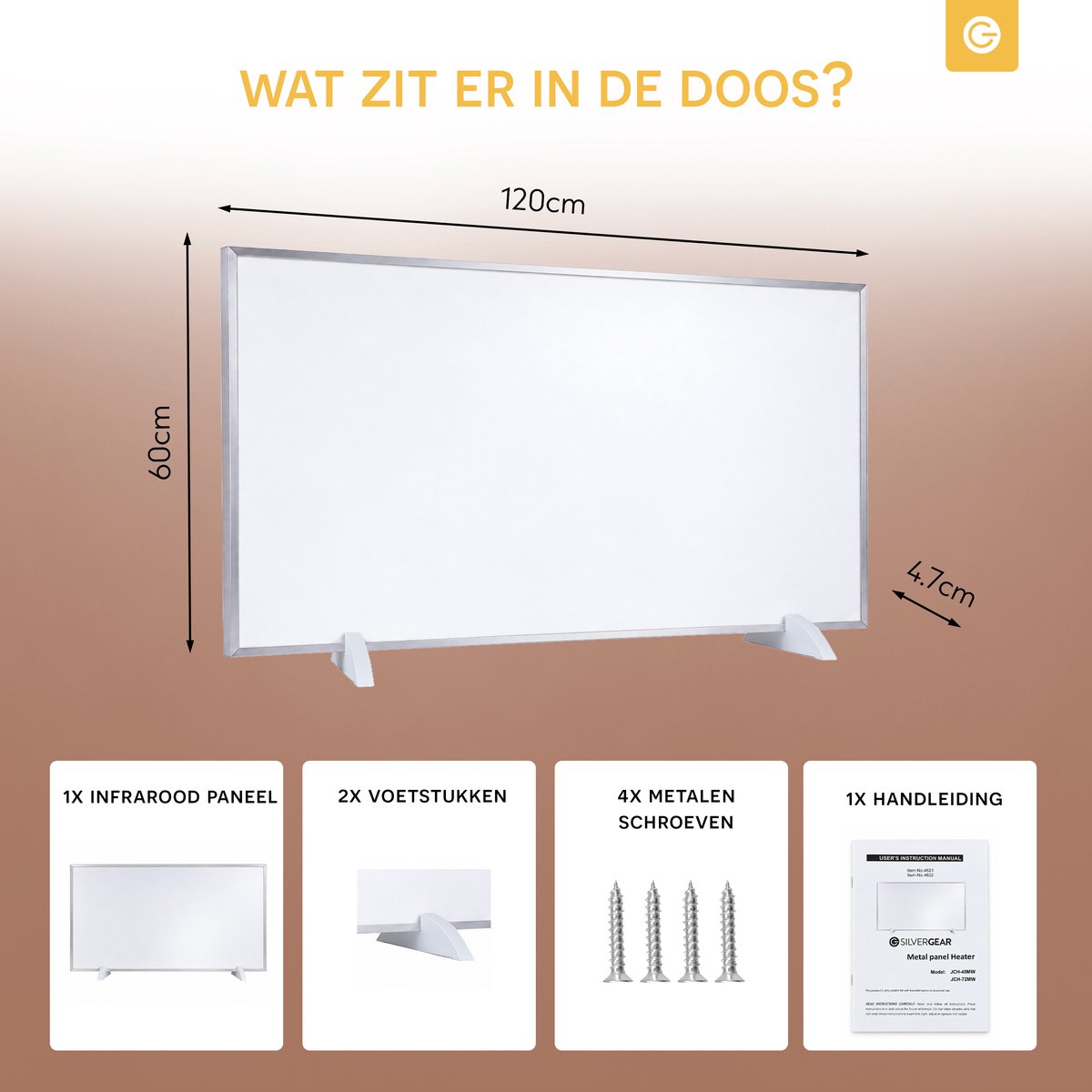 Silvergear Infrarood Verwarmingspaneel 720W - Elektrische Kachel met Thermostaat - WiFi & App - Vrijstaand & Wandmontage - Tot 20 m² - Wit – foto 7