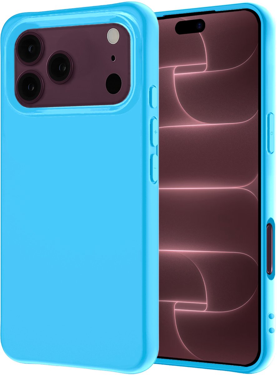 Hoesje - Geschikt voor Apple iPhone 18 Pro - Sterk & Shockproof - Hoes Cover - Siliconen Case - Lichtblauw