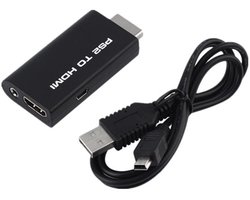 PS2 naar HDMI Omvormer, Retro Game Console Video Audio Adapter met USB Voedingskabel, voor Aansluiting op Moderne TV en Monitor