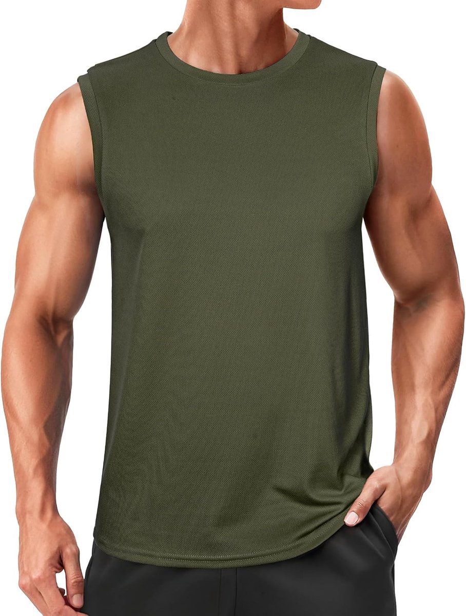 Sporttanktop voor heren, mouwloos, tanktop, fitnessstudio, hardlopen, ademende top, lichte top, training, fitness, tanktops, hardlopen, gym, zomer, T-shirt, mouwloos, S-3XL
