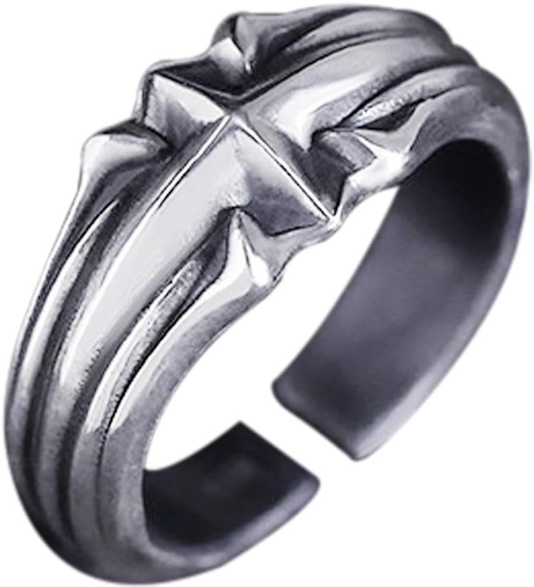 Rings Men, Adjustable Carved Rings Crown/Praying Hands/Dragon/Star/Snake Men's Viking Ring, Vintage Hip Pop Open Rings - ShopVlot