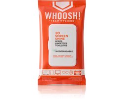 Whoosh! Screen Shine doekjes (20 Pack) - Schermreiniger - Met 1 antimicrobieel microvezeldoekje - Geschikt voor elk apparaat (scherm) - Niet giftig, zonder alcohol en ammoniak