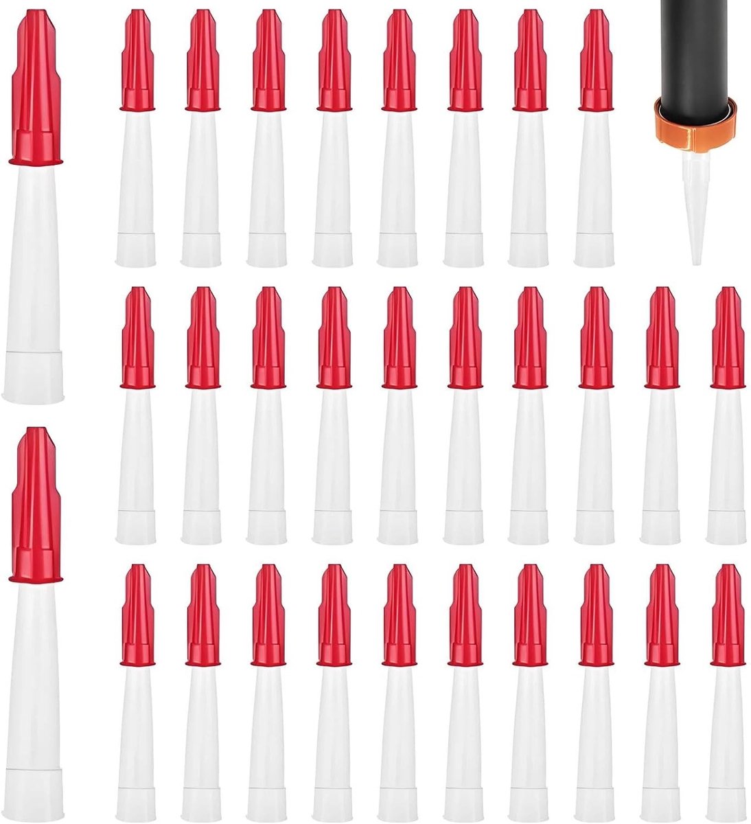Set van 30 Siliconen Mondstukken en Reserve Tips voor Kit en Huishoudelijk Gebruik, Ideaal voor Keuken en Klussen