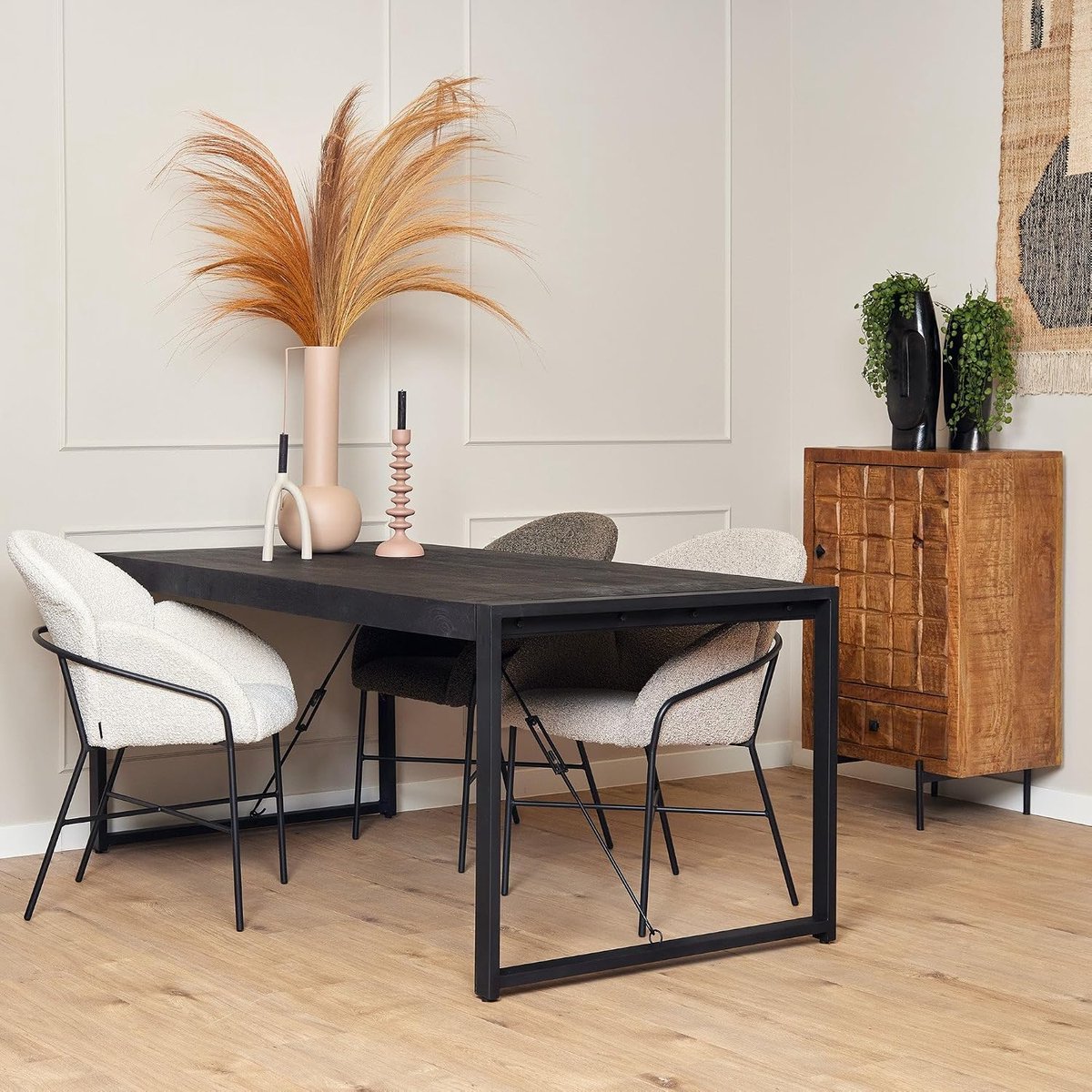 Eettafel Boaz – Zwart – 160 cm