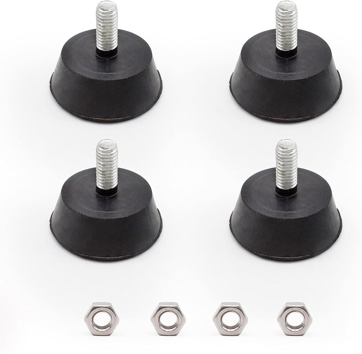 Rubberen voeten schroefbaar - M6 x 16 mm - zwarte voetjes - stabiele bescherming voor meubels - ShopVlot