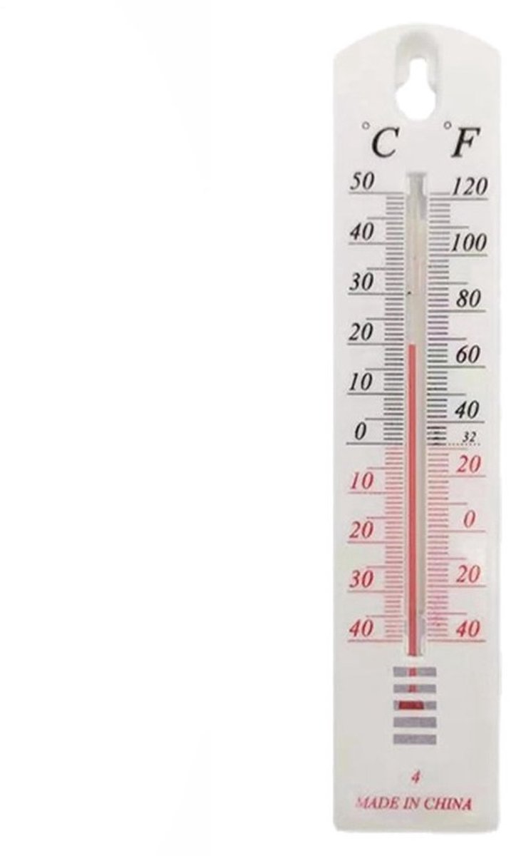 Temperatuurmeter voor binnen en buiten - Monitor voor weerstation - Klimaatcontrole - Breed meetbereik - 21.8 x 4.6 cm - Wit