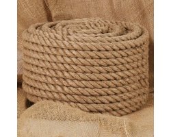 Jutetouw - Natuurlijk koord - Voor knutselen en tuindecoratie - Dikke, stevige kwaliteit - 25 meter, 24mm - Bruin