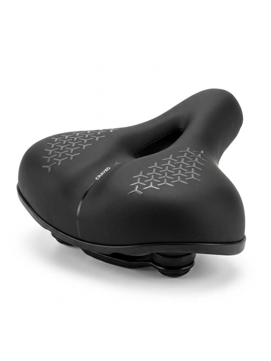 Craved Fietszadel Comfort - Zwart - Unisex - Inclusief zadelstrop