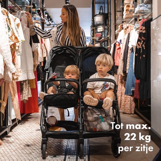 Deryan Luxe Rolo X2 XL Dubbele Buggy - Duo Buggy - Nougat van Deryan — afbeelding 3