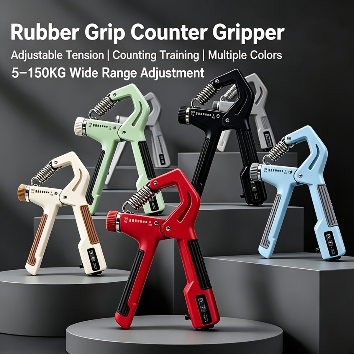 Verstelbare Handknijper – Handtrainer - Griptrainer voor Fitness, Pols & Handversterking – Spierherstel & Krachtoefeningen 5-136kg