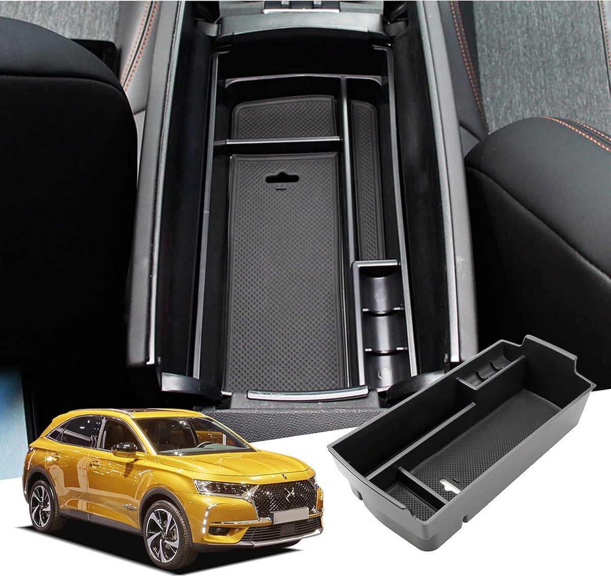 Center console opbergbak - ABS kunststof - extra ruimte - geschikt voor Citroen DS7 Crossback - ShopVlot