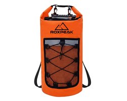 RoxPeak® AquaGuard Drybag - 20 Liter - Waterdichte tas - Boot tas - Watersport tas - Wintersport tas - Survival & Outdoor rugtas - oranje
