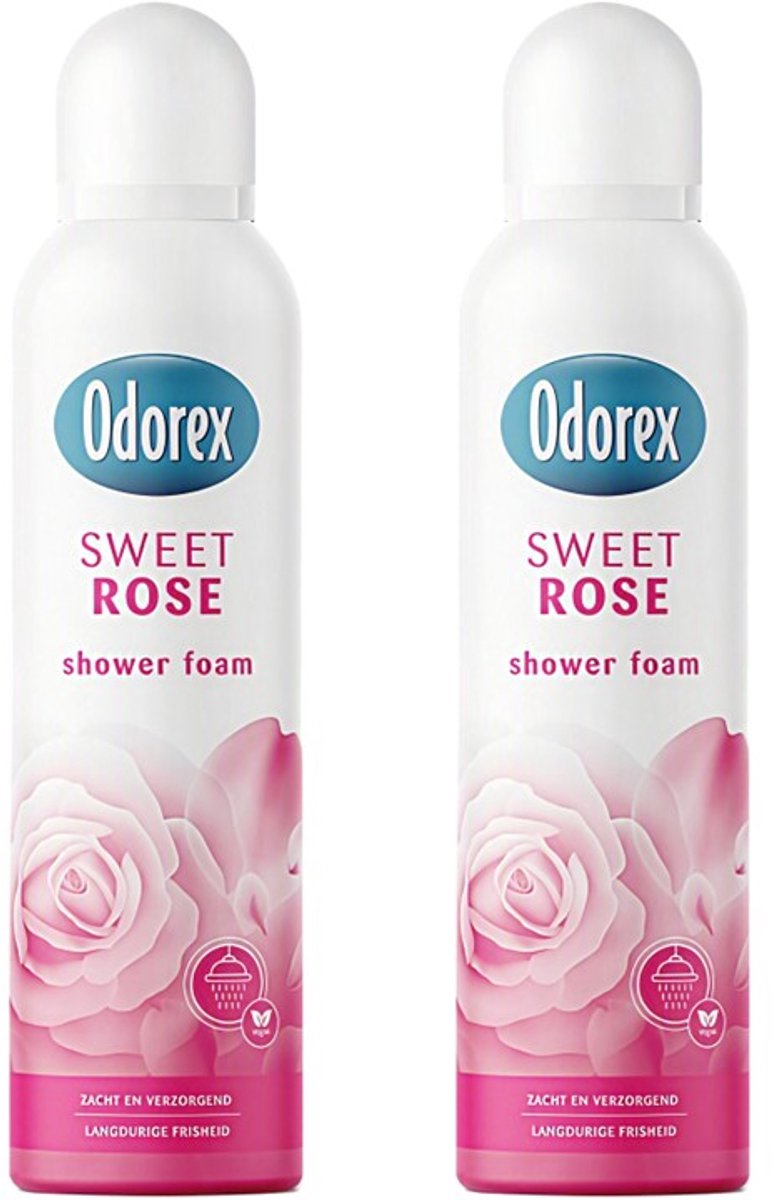 Odorex Showerfoam Sweet Rose - 2 x 200 ml - Voordeelverpakking