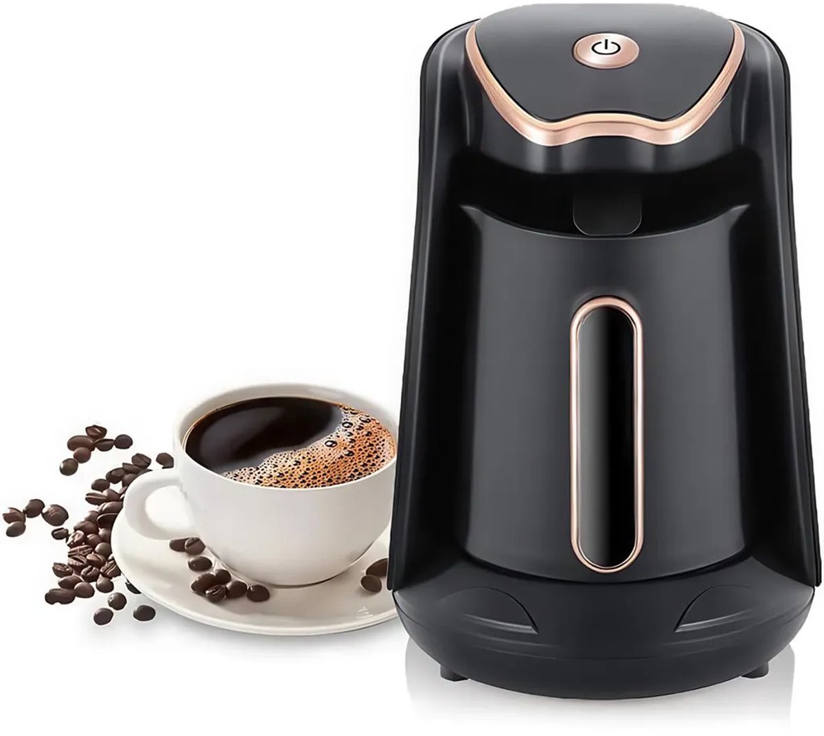 Elektrisch Turks koffiezetapparaat, 600 watt, 300 ml, capaciteit Geschikt voor 4 kopjes, met overloopbeveiliging en droogkookbeveiliging.