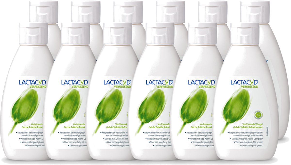 12 x Lactacyd – Verfrissende Wasgel - 200 m - Voordeelverpakking - 12 stuks