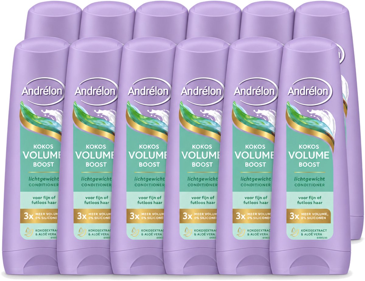 12 x Andrélon – Conditioner – Volume Boost – 200 ml - Voordeelverpakking - 12 stuks