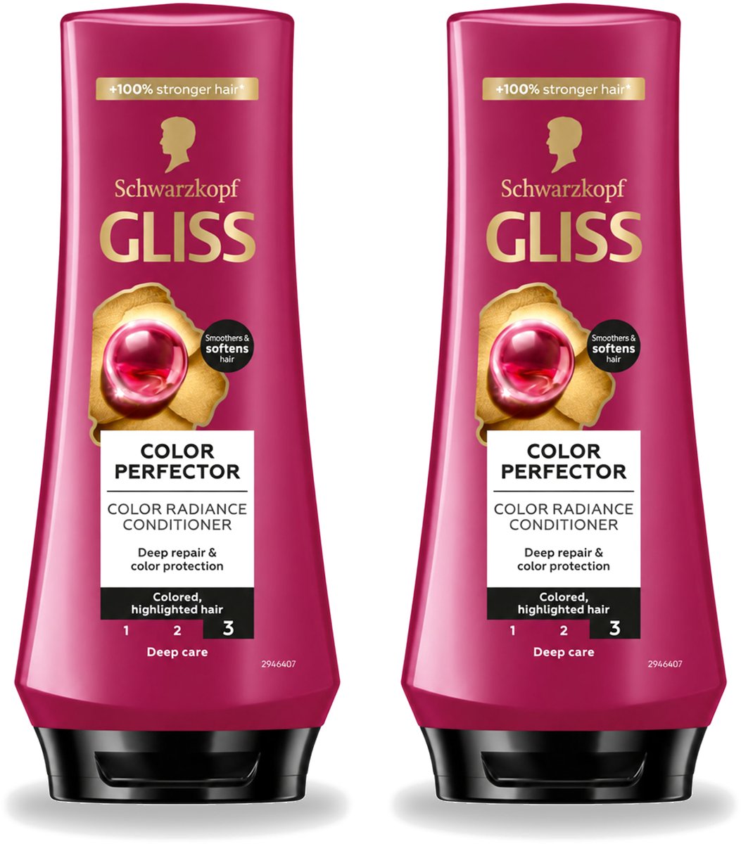 2 x Gliss - Hair Repair - Conditioner voor Kleurbehoud en Glans - 200 ml - Voordeelverpakking - 2 stuks