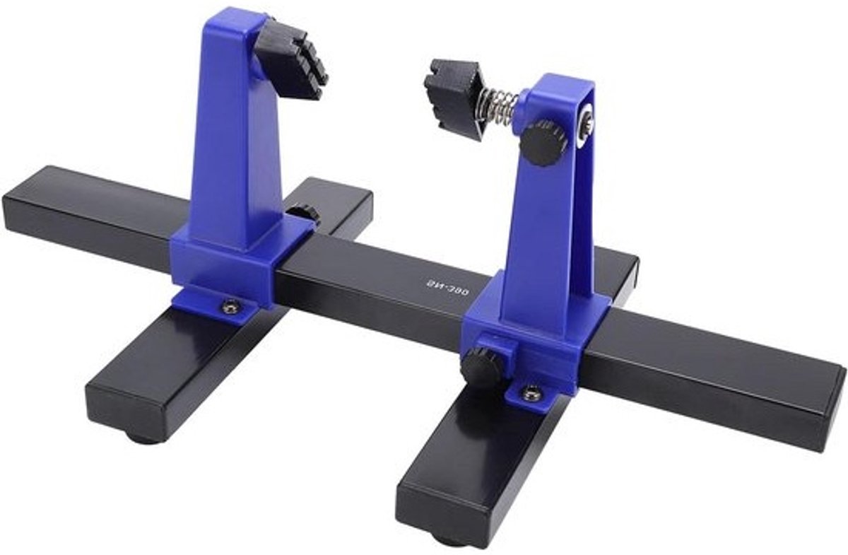 Verstelbaar frame voor printplaat - Draaibare soldeerbeugel - Voor assemblage van elektronica - 360 graden draaibaar - 20 x 14 cm - Zwart