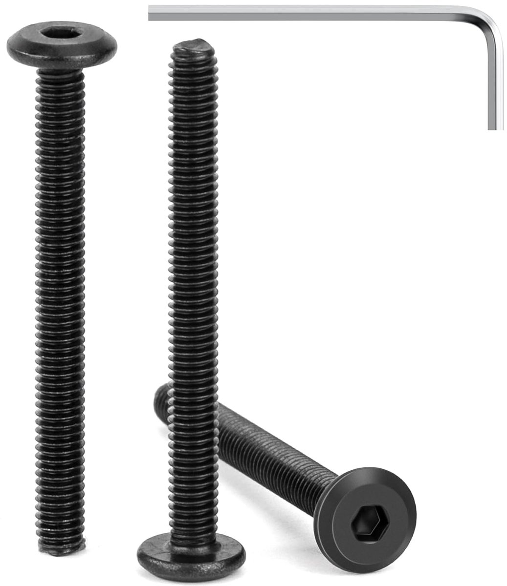 Tunejoy 30pcs Flat Head Screws, M4 x 40mm, Black, Hex Head Screws, Stainless Steel Screws, A2 V2A Furniture Screws - ShopVlot