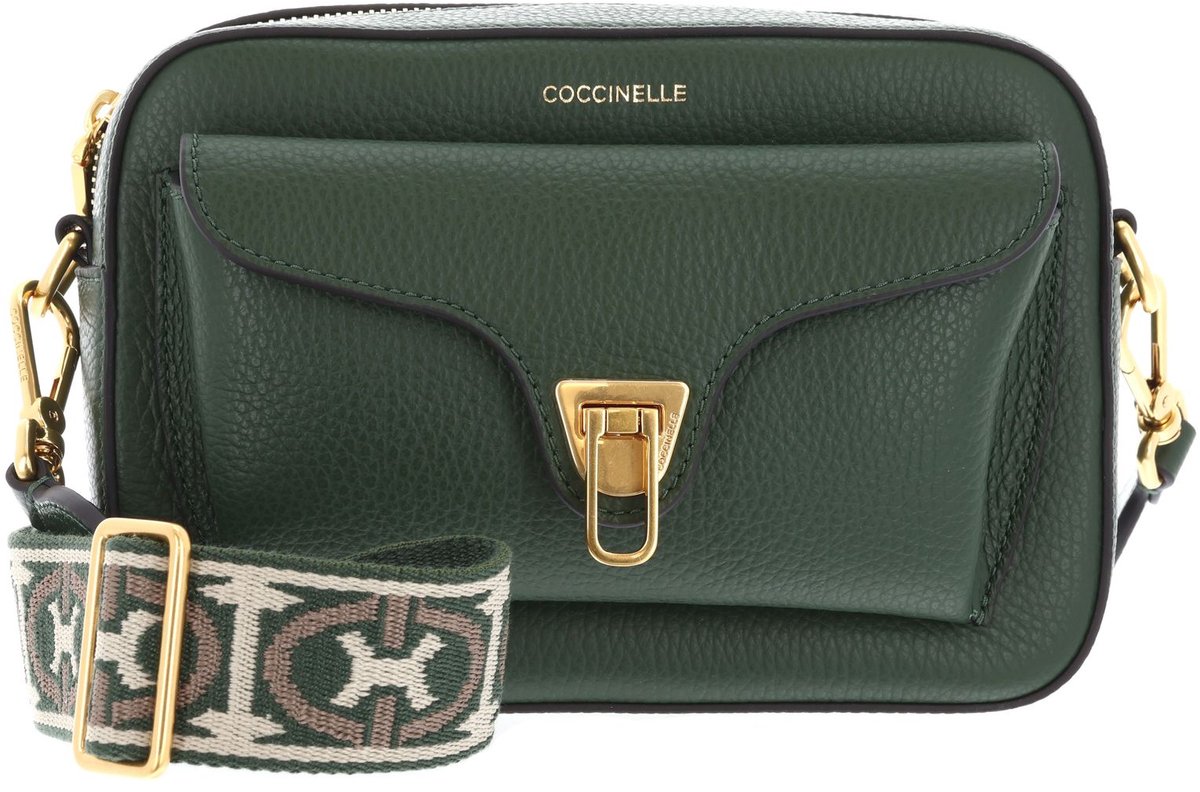 COCCINELLE Leren schoudertas Beat Soft Ribb Crossbody Bag Grained Leather Garden Green groen
