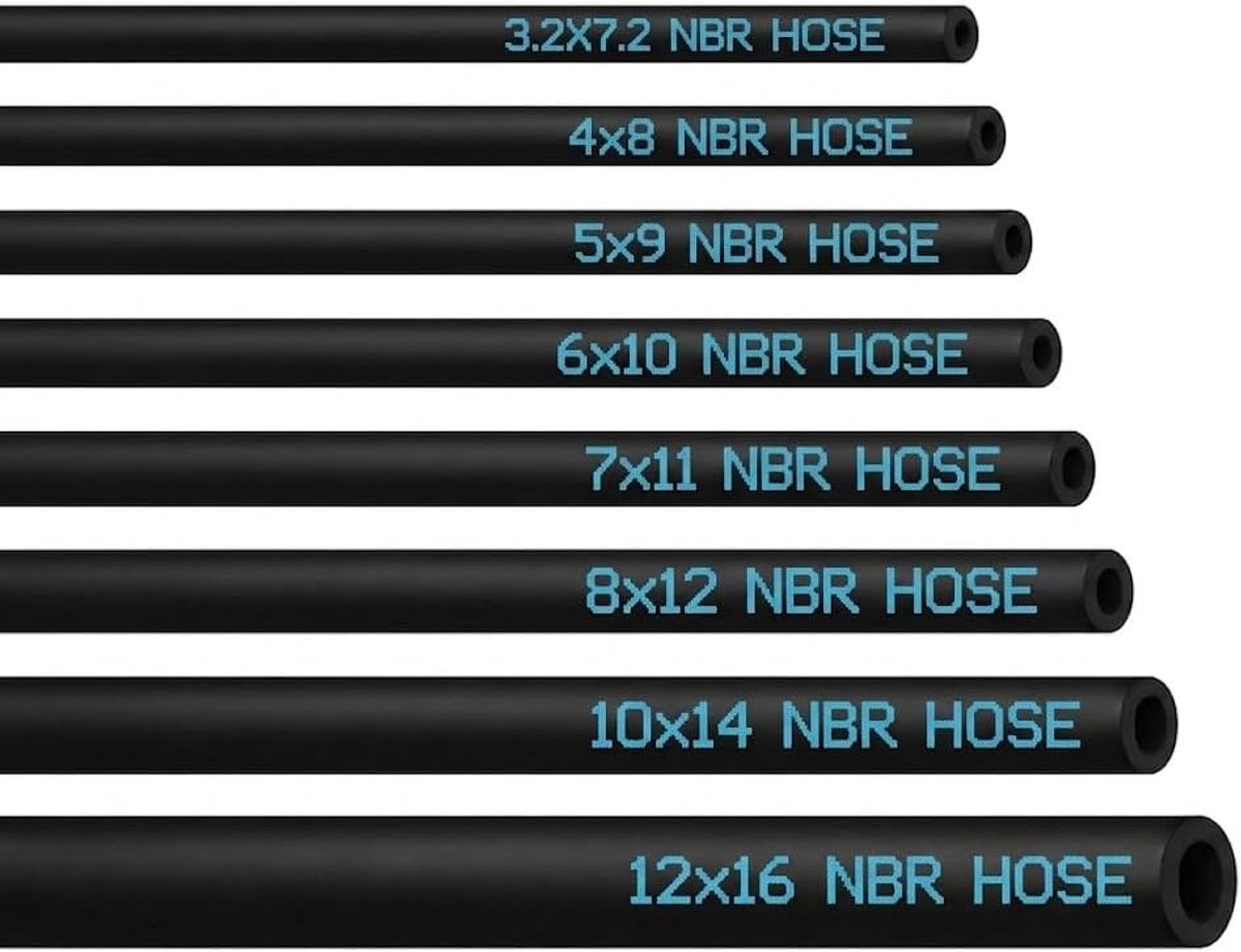 2 m petrol hose type C NBR 2bar smooth fuel hose oil hose diesel hose rubber hose (inner Ø: 0.6 cm / outside Ø: 1 cm) - ShopVlot