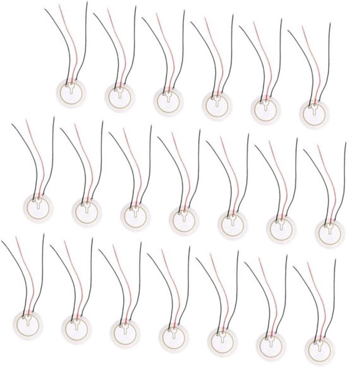 Piezo-elementen - Geluidssensoren - Voor muziekinstrumenten - Vibratieomzetting - 20 stuks - Zilverkleurig