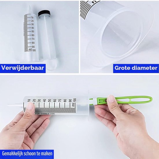 Grote herbruikbare spuit voor vloeistoffen - Doseringspuit voor laboratoria, tuinirrigatie en industrie (100ml/200ml/300ml/500ml) — afbeelding 4