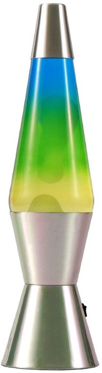 i-total - LED Lava Lamp Spaceship - chroom - geel/blauw