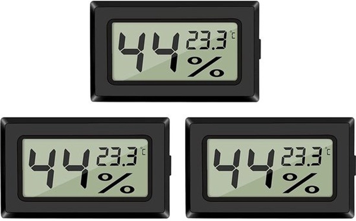 Digitale mini-hygrometer en thermometer - LCD - voor binnen en auto