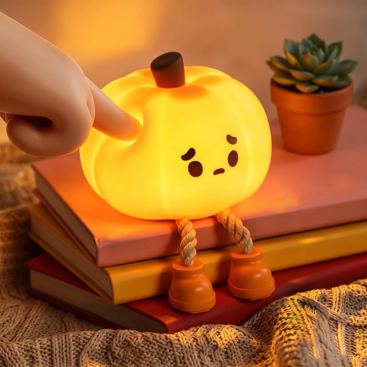 Schattig Halloween Pompoen Nachtlampje - Halloween Decoratie - Touchbediening -Dimbaar - Nachtlampje Kinderen - Halloween- en kerstdecoratie