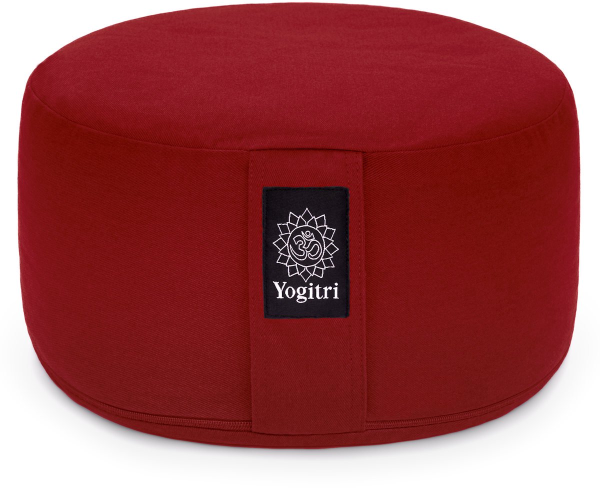 Yogitri Meditatiekussen ECO Raja rond - Robijnrood